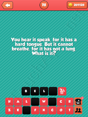 Riddle Me That Level 78 Answer